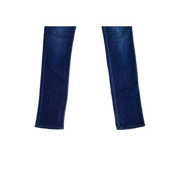 AG The Stevie Slim Straight Semi-Dark Wash Whiskering Denim Jeans Size 24R - Picture 10 of 12